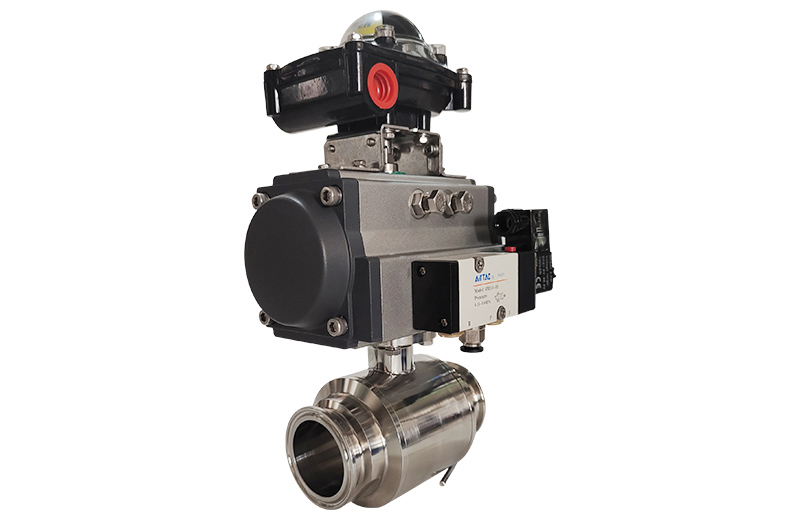 氣動球閥+信號反饋器+電磁閥